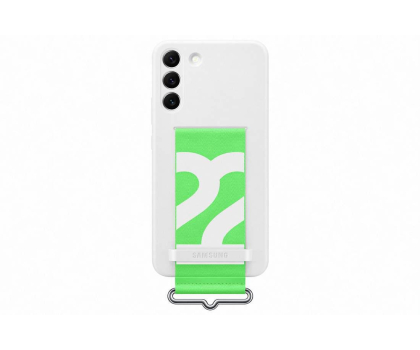 Etui do telefonów Samsung Silicone Cover z paskiem do Galaxy S22+ białe